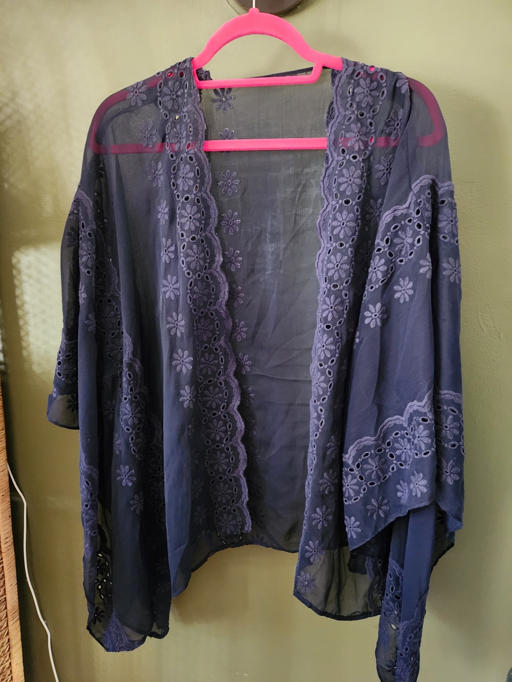 Overlay Black wrap - See-through with Lace loose fitting with sleeves